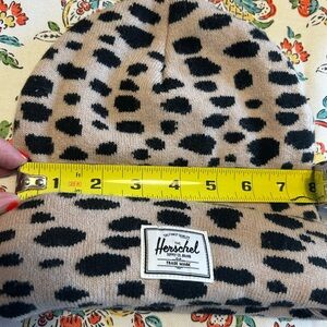 Herschel Leopard Print Beanie - Tan & Black 8 in across fits S|M super cute !